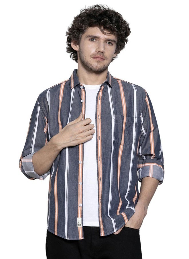 Dennis Lingo Regular Fit Navy Cotton Shirt – Classic and Comfortable - Image 5