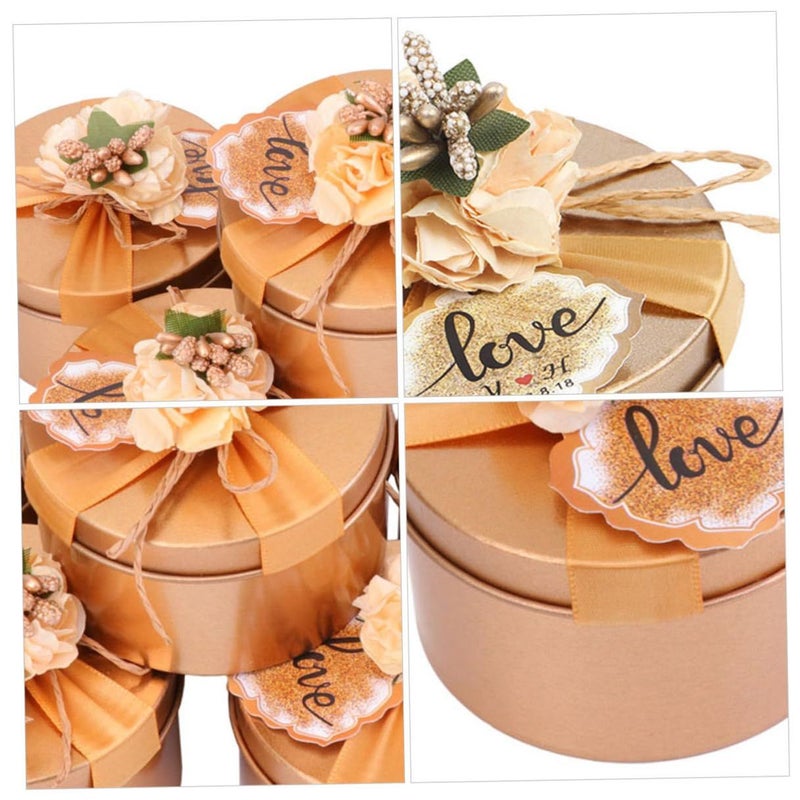 8pcs Gold Tin Storage Boxes With Lids For Wedding Favor Candy And Decorative Packaging - Image 4