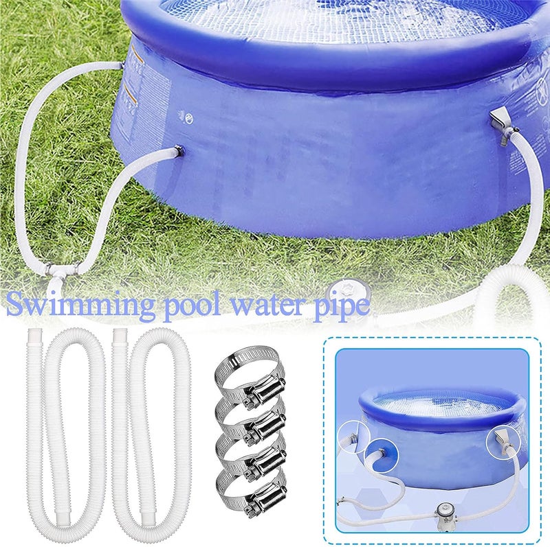 cheekyglo Swimming Pool Replacement Hose, Replacement Hose for Above Ground Pools, Pool Pump Pool Filter Replacement Hose 1.25inch Diameter for Pump Models (L - 118inch , 2PC) - Image 2