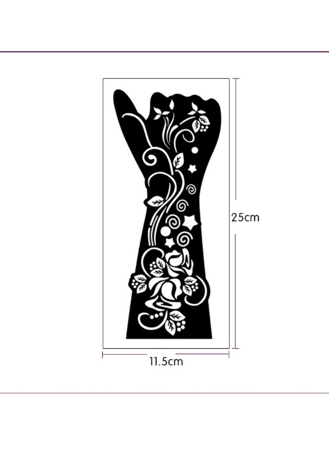 4 Pairs Henna Tattoo Stencils – Multiple Design Hollow Spray Painting Templates for Body Art, Hand & Arm Decoration - Image 3