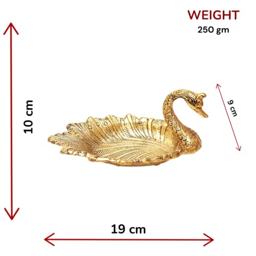 KridayKraft Decorative Golden Metal Duck Bowl – Elegant Duck-Shaped Dry Fruit Serving Tray for Table Display, Festive Centerpiece & Stylish Home Décor Accent - Image 2