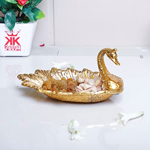KridayKraft Decorative Golden Metal Duck Bowl – Elegant Duck-Shaped Dry Fruit Serving Tray for Table Display, Festive Centerpiece & Stylish Home Décor Accent - Image 3