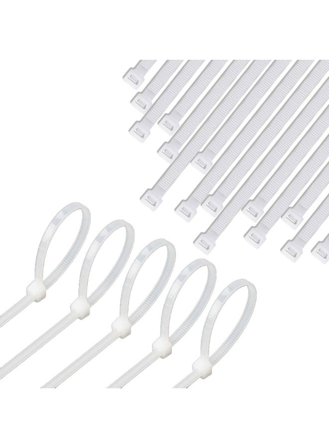 ECVV® Cable Ties | 300 x 4.8 mm 12" inch | 100 White Nylon Cable Ties | Self-Locking, Heat Resistant, Anti-Slip | Indoor & Outdoor Use - Image 2