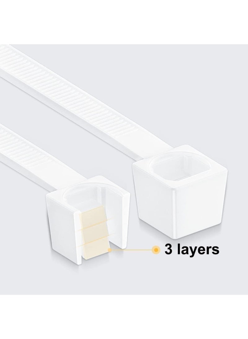 ECVV® Cable Ties | 300 x 4.8 mm 12" inch | 100 White Nylon Cable Ties | Self-Locking, Heat Resistant, Anti-Slip | Indoor & Outdoor Use - Image 4