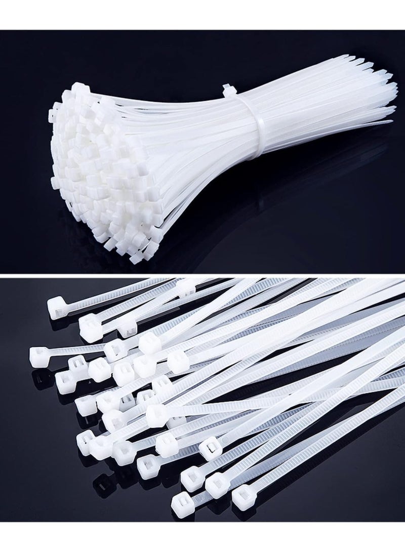 ECVV® Cable Ties | 300 x 4.8 mm 12" inch | 100 White Nylon Cable Ties | Self-Locking, Heat Resistant, Anti-Slip | Indoor & Outdoor Use - Image 3