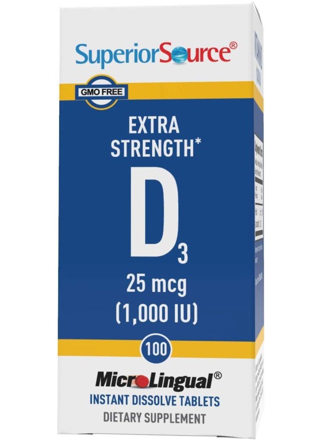 Superior Source Vitamin D3 1000 IU - Offers Immune System, Brain & Nervous System Support - Aids Calcium Absorption for Teeth & Bone Health - Bariatric Friendly - 100 Sublingual Dissolving Tablets  - Image 5