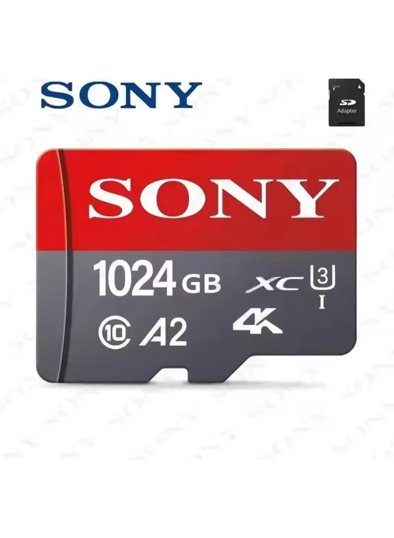 Memory Card 1TB  Reading Speed Class 10 Flash Micro Card for Phone - Red Black Red