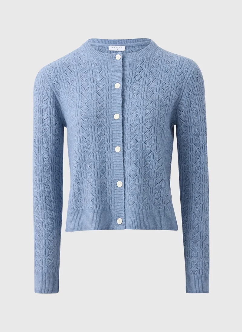 Matalan Blue Pointelle Knit Cardigan