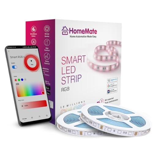 Home Mate HomeMate Wi-Fi Multicolour Smart LED Strip Kit | 10 Meters | Music Sync Feature | No Hub Required | Works with Amazon Alexa, Google Home & Siri (RGB 10 Meter Kit with Built-in Mic Controller) - Image 1