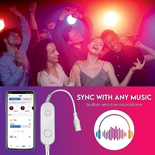 Home Mate HomeMate Wi-Fi Multicolour Smart LED Strip Kit | 10 Meters | Music Sync Feature | No Hub Required | Works with Amazon Alexa, Google Home & Siri (RGB 10 Meter Kit with Built-in Mic Controller) - Image 2
