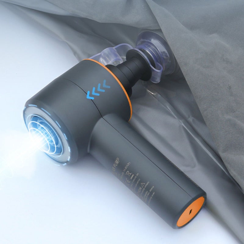 Handheld Mattress Inflator: Black Cordless Device - Portable Wireless Electric Inflator with Inflation Deflation Illumination Fan Functions for Camping Hiking Beach Trips Outdoor Activities - Image 5