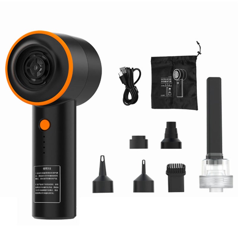 Handheld Mattress Inflator: Black Cordless Device - Portable Wireless Electric Inflator with Inflation Deflation Illumination Fan Functions for Camping Hiking Beach Trips Outdoor Activities - Image 1