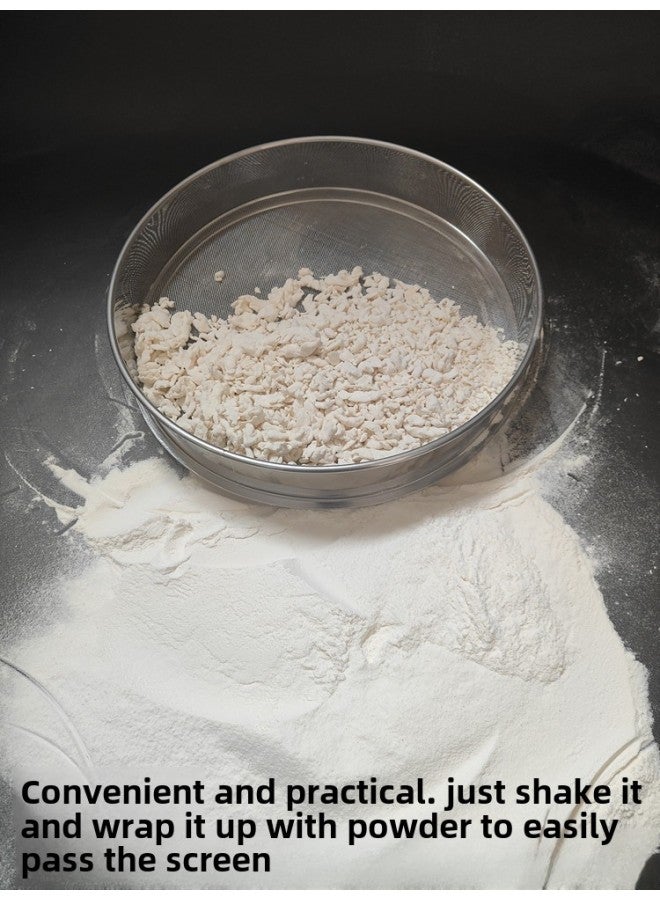Stainless Steel Powder Wrapping Sieve Flour Sieve 304 Stainless Steel Fried Chicken Powder Special Sieve Fried Chicken Leg Powder Wrapping Screen-Colour:Diameter 20cm  - Image 2