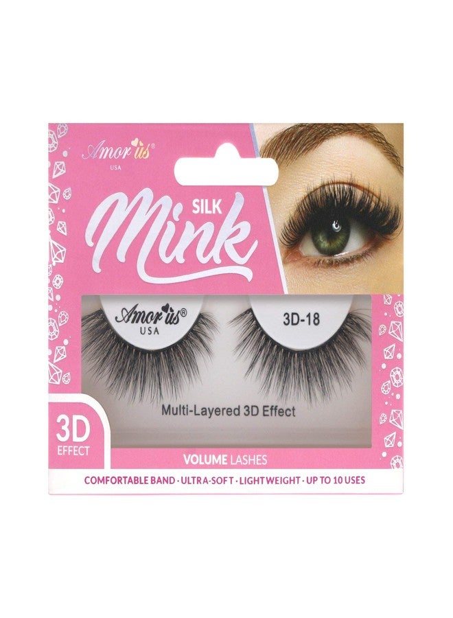 Amorus 3D Hand made Faux Mink Purple Lashes #18 Nature fluffy light Reusable (12 PACK) - Image 1