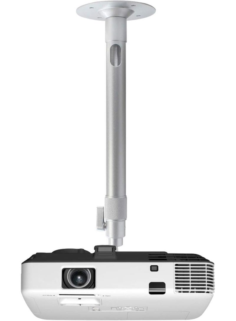 TIGER Universal Ceiling Projector Mount – Adjustable Height (23.6-41.3inch), 360° Rotation, Extendable Silver Projector Bracket for Projectors, CCTV, and DVR Cameras. - Image 1
