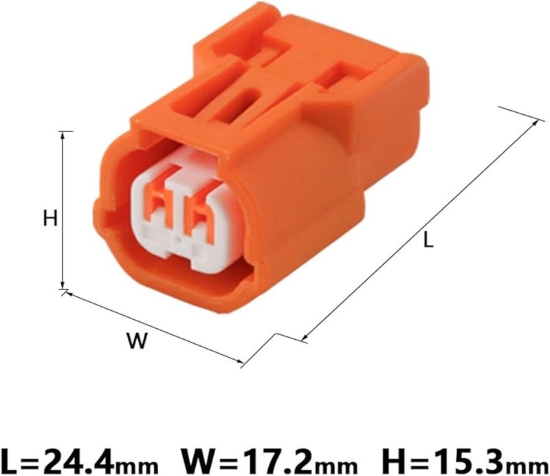 20 Sets 2 Pin Automotive Waterproof Wire Connector Plug Orange Male Female Electrical Harness - Image 5