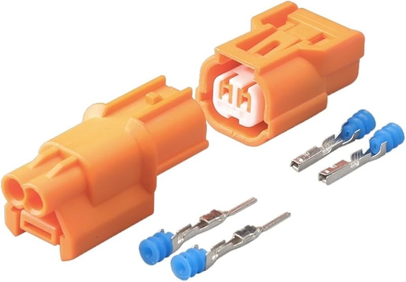 20 Sets 2 Pin Automotive Waterproof Wire Connector Plug Orange Male Female Electrical Harness - Image 3