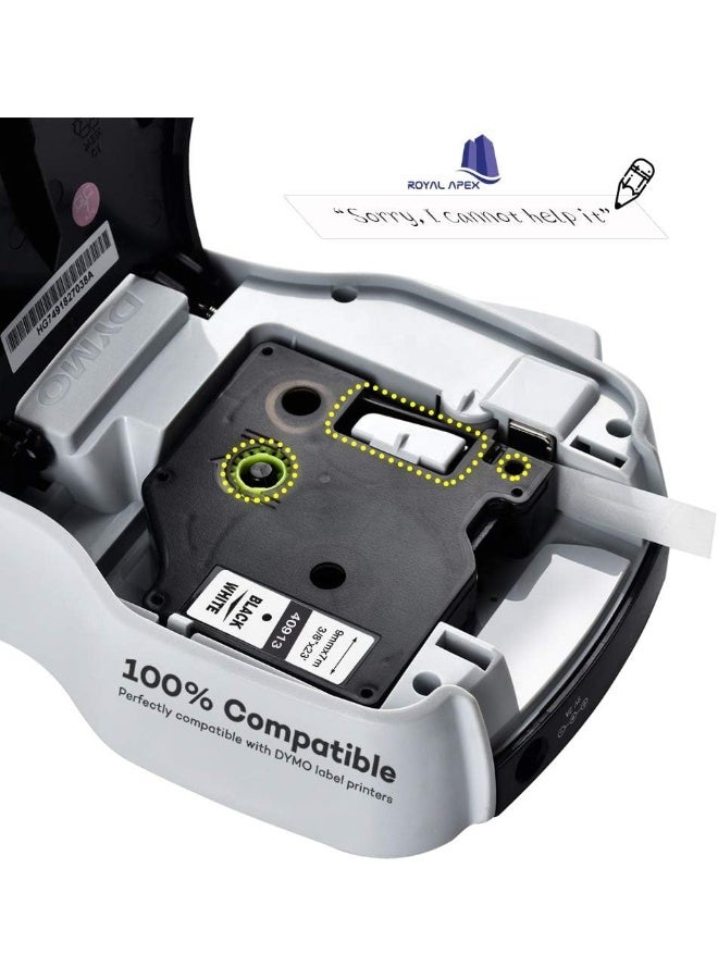 Royal Apex Dymo D1 Compatible Labeling Tape 40913 | 9Mm X 7M Black On White | Refills For Dymo Label Manager 160 280 Pnp 360D Label Writer 450 Duo Etc - Image 4