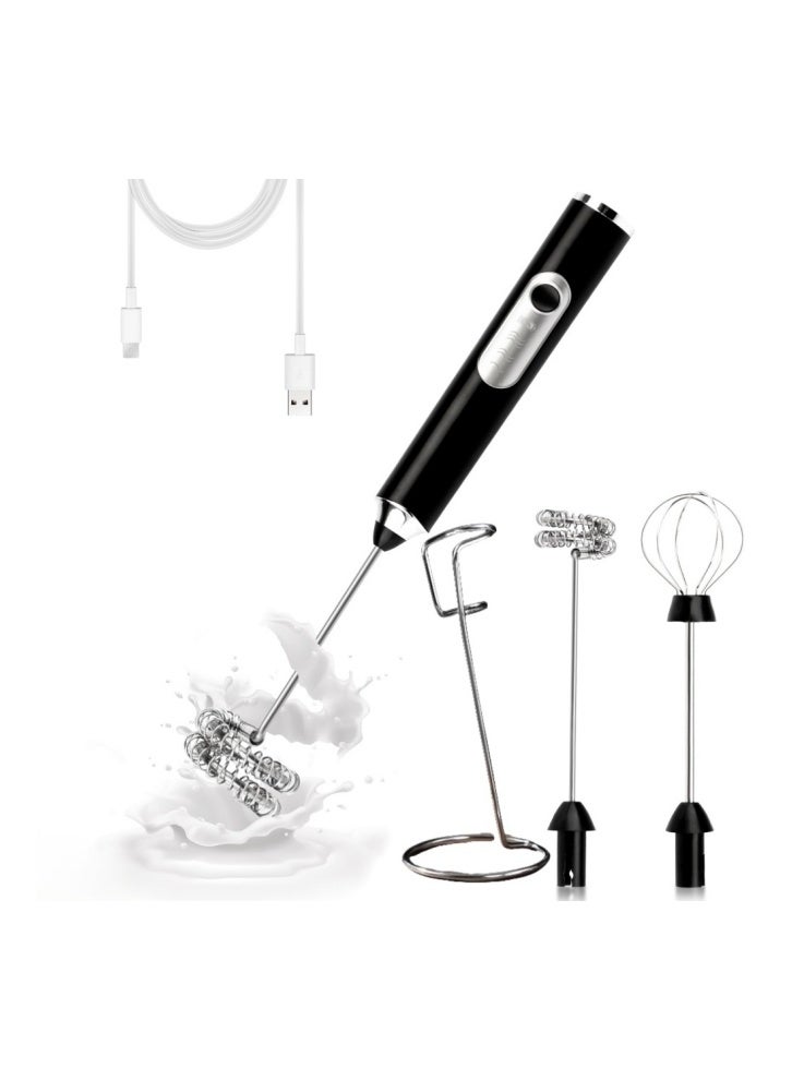 2-in-1 Handheld Milk Frother and Egg Whisk, Portable Design, Long Battery Life, USB Charging, Stainless Steel Stem, Frother, Mixer, Drink Mixer, Egg Whisk, Low Noise, Ideal for Coffee, Latte, Cappuccino, Espresso, Hot Chocolate, and More. - Image 1