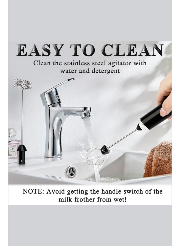 2-in-1 Handheld Milk Frother and Egg Whisk, Portable Design, Long Battery Life, USB Charging, Stainless Steel Stem, Frother, Mixer, Drink Mixer, Egg Whisk, Low Noise, Ideal for Coffee, Latte, Cappuccino, Espresso, Hot Chocolate, and More. - Image 4