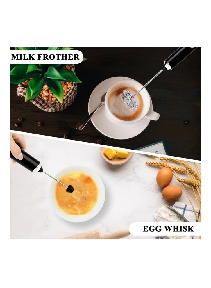 2-in-1 Handheld Milk Frother and Egg Whisk, Portable Design, Long Battery Life, USB Charging, Stainless Steel Stem, Frother, Mixer, Drink Mixer, Egg Whisk, Low Noise, Ideal for Coffee, Latte, Cappuccino, Espresso, Hot Chocolate, and More. - Image 5