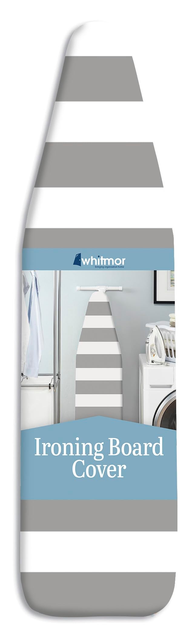 Whitmor Whitmor Ironing Board Cover with Pad Paloma Gray Stripe Cotton 54L x 13W x 025H  - Image 1