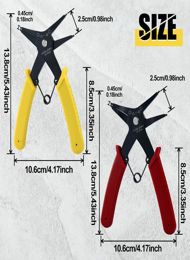 GOLD DEER 2Pcs 2 in 1 Snap Ring Pliers Internal External Circlip Pliers Straight Lock Ring Pliers Dual-purpose Retaining Ring Pliers for 10mm-40mm C-clip Plier for Ring Remover Retaining - Image 4