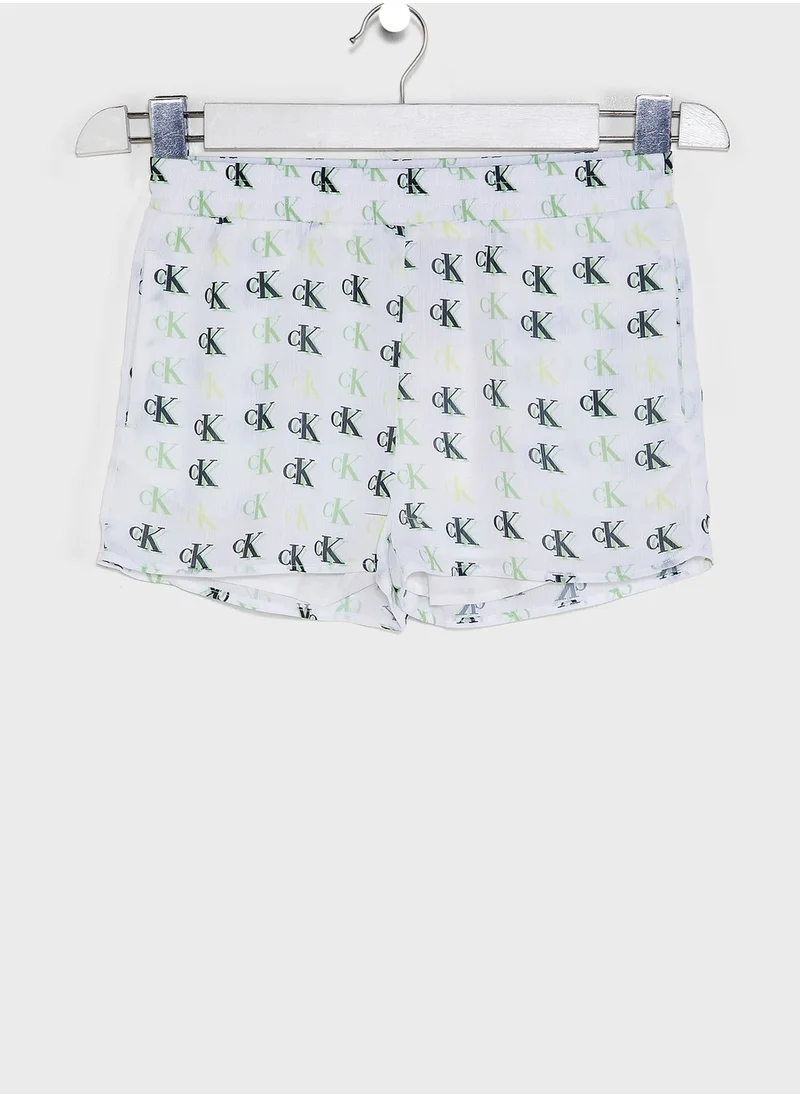 Calvin Klein Jeans Kids Monogram Print Shorts