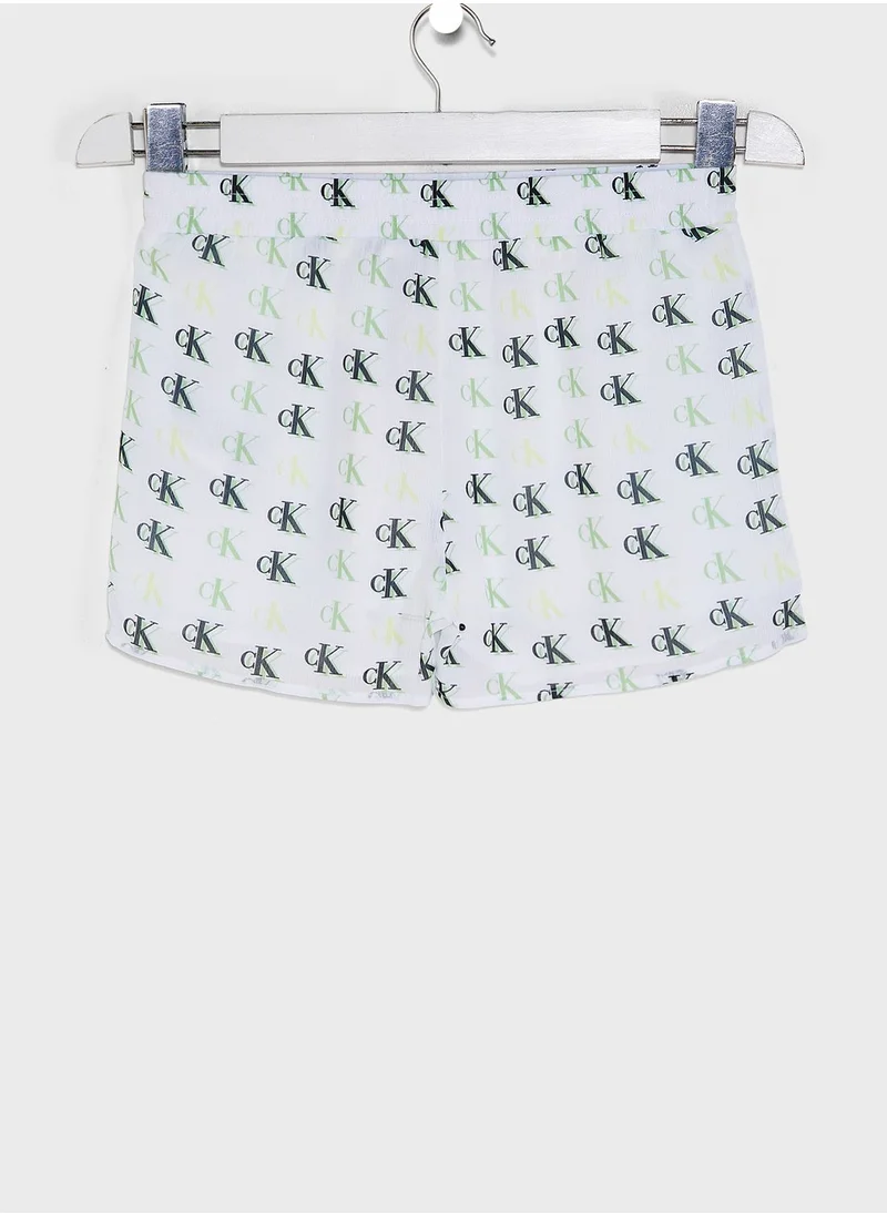 Calvin Klein Jeans Kids Monogram Print Shorts