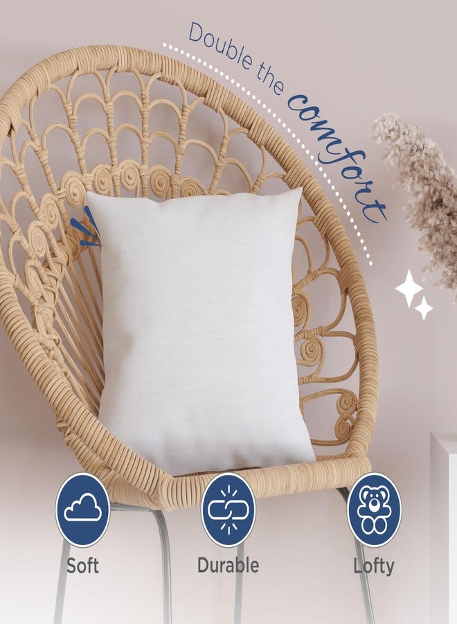 Martex 2-Pack Decorative Throw 12" x 12" Pillow Inserts- Soft, Supportive & Fluffy Cushion Fillers - Poly-Cotton Blend Cover with Plush Polyester Fill - Perfect for Sofa, Bed & Living Room - White - Image 4