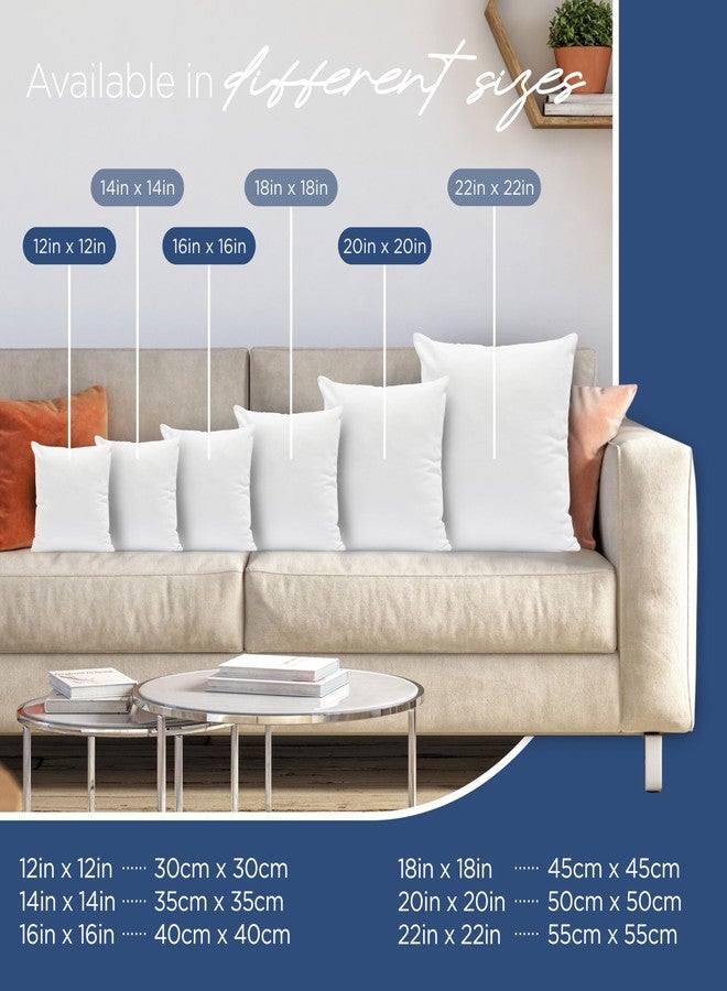 Martex 2-Pack Decorative Throw 12" x 12" Pillow Inserts- Soft, Supportive & Fluffy Cushion Fillers - Poly-Cotton Blend Cover with Plush Polyester Fill - Perfect for Sofa, Bed & Living Room - White - Image 3