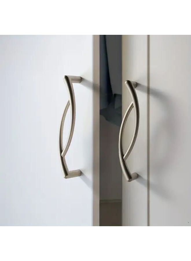 Matte Nickel Silvery Ring Shaped Cabinet Pull 128mm Pitch Row Drawer Handle - Image 1