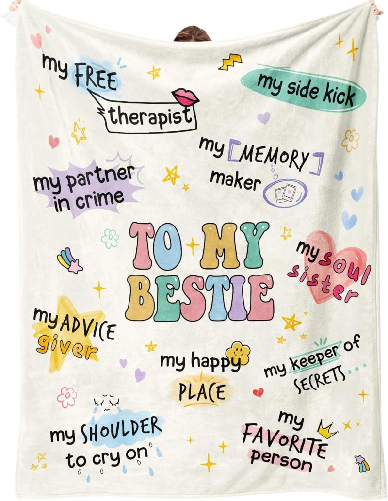 Cozy Throw Blanket: Soft Plush Fabric - Warm Friendship Blanket for Best Friends, Besties and Women - Image 1