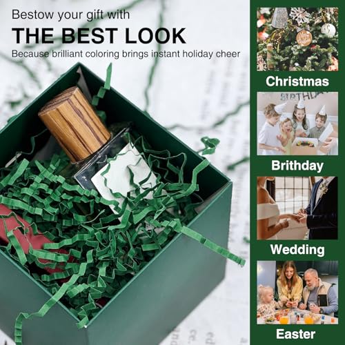 Corlcol 2LB Crinkle Paper Shred Filler for Bag Gift Box Basket Paper Shreded Stuffing Decoration for Christmas Day Holiday Party (Green) - Image 5