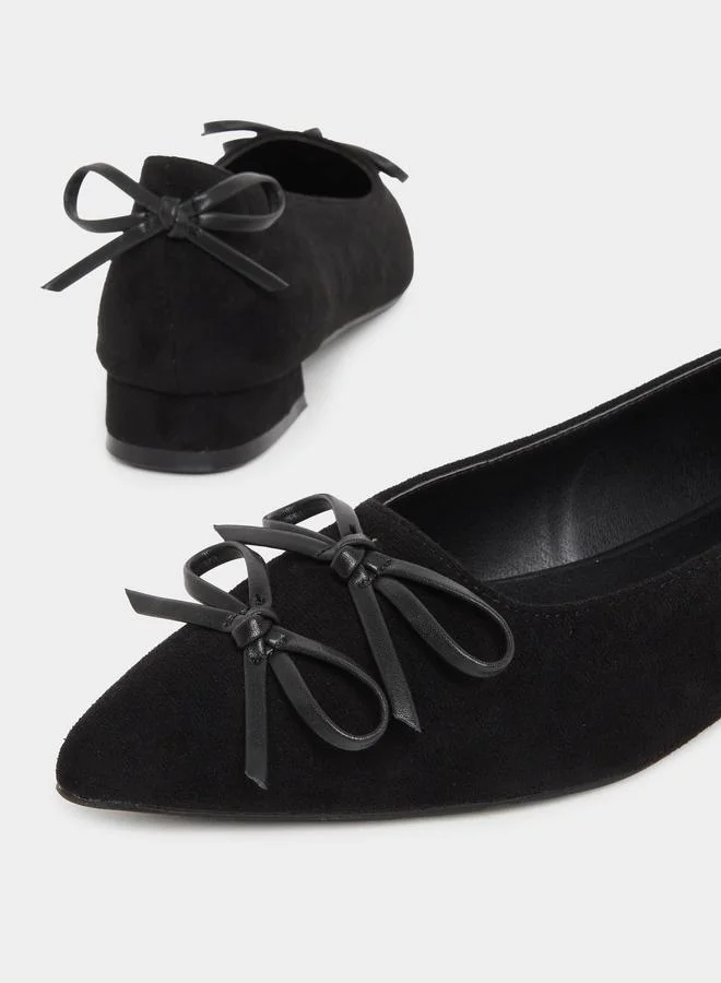 ستايلي Styli Pointed Toe Bow Detail Shoes
