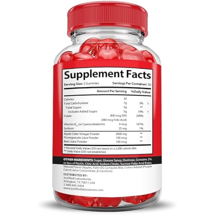 Justified Laboratories (3 Pack Keto Crave Keto ACV Gummies Extreme 2000MG Keto Crave Keto Gummies Advanced Formula Apple Cider Vinegar with Pomegranate Beet Juice Powder B12 Vegan Non GMO 180 Gummys - Image 2