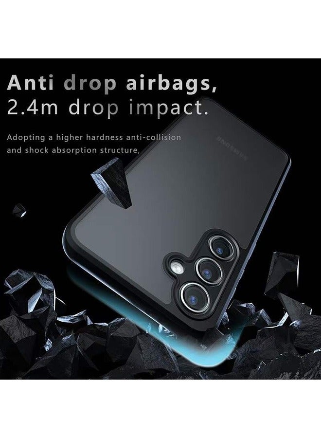 Case for Samsung Galaxy S24 FE 5G, Frosted Translucent Back Protective Slim Phone Cover, Anti-Fingerprints, Anti-Fall Drop Protection, Shockproof Case for Samsung Galaxy S24 FE 5G (Black) - Image 2