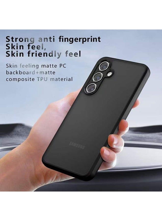 Case for Samsung Galaxy S24 FE 5G, Frosted Translucent Back Protective Slim Phone Cover, Anti-Fingerprints, Anti-Fall Drop Protection, Shockproof Case for Samsung Galaxy S24 FE 5G (Black) - Image 4