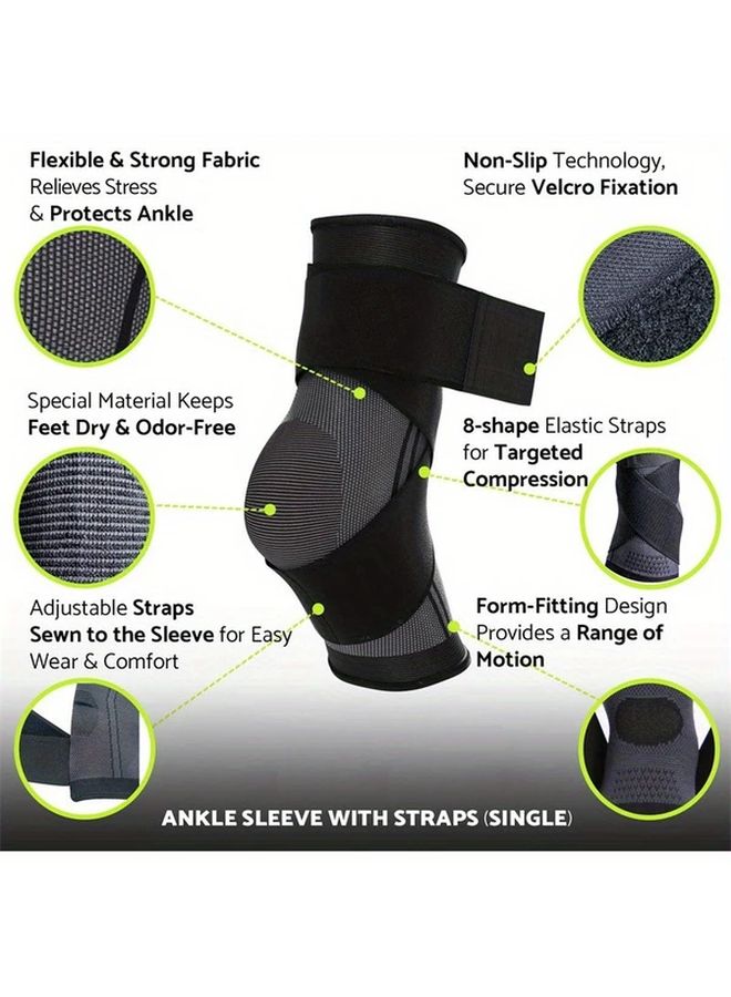 Adjustable Ankle Support Compression Brace H Frame Stabilization Green Size L - Image 4