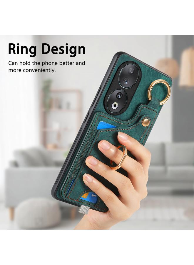 Zaboon Case For Huawei P60 Pro Retro Skin-feel Ring Card Bag Phone Case with Hang Loop - Image 5
