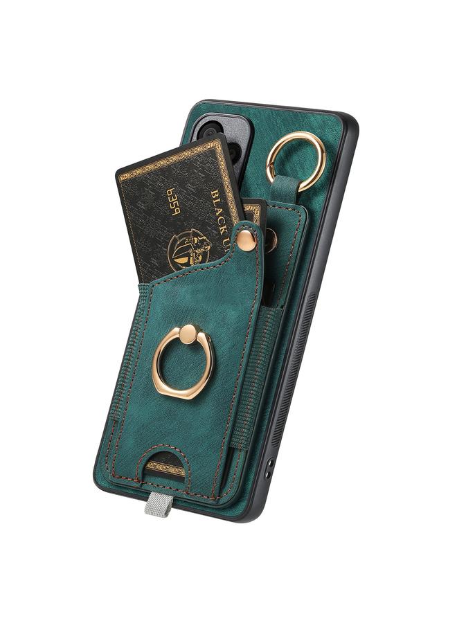 Zaboon Case For Huawei P60 Pro Retro Skin-feel Ring Card Bag Phone Case with Hang Loop - Image 3