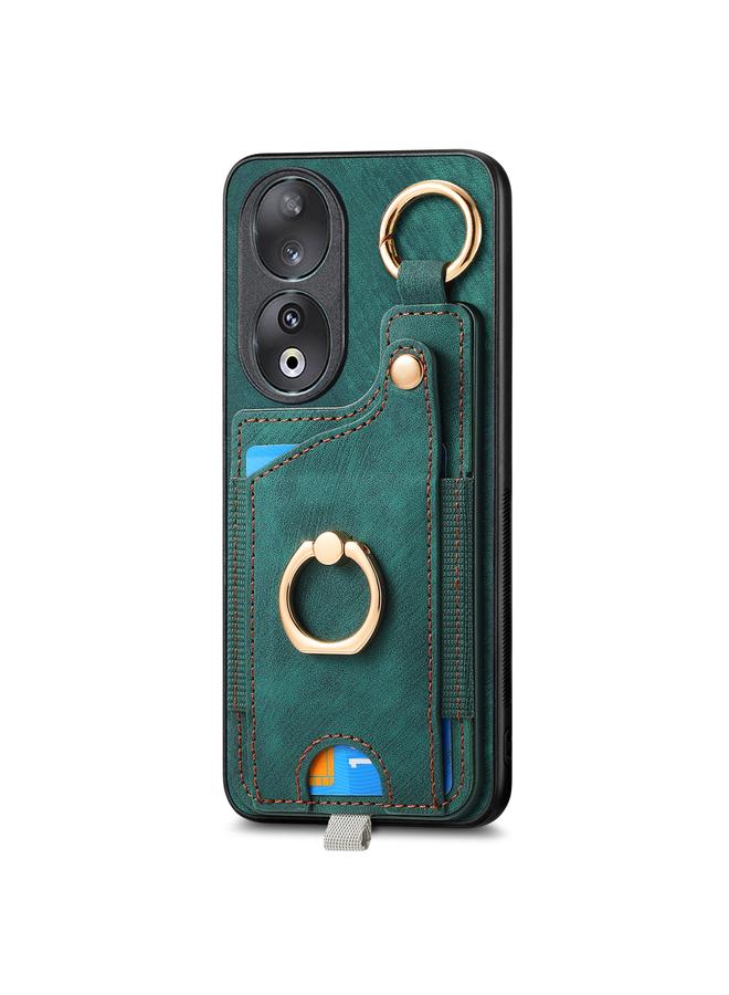 Zaboon Case For Huawei P60 Pro Retro Skin-feel Ring Card Bag Phone Case with Hang Loop - Image 2