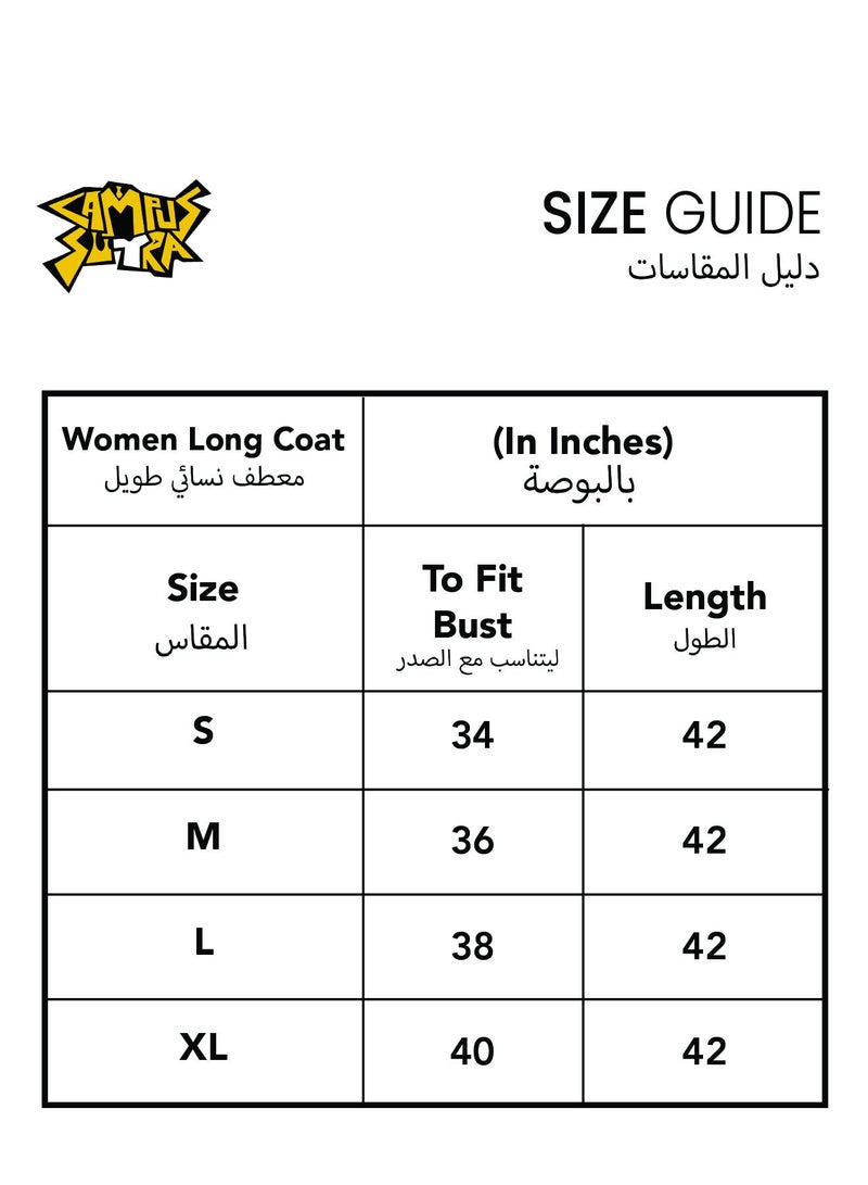 PINACOLADA Women's Midnight Black & Cloud White Check-Jacquard Long Coat - Image 4