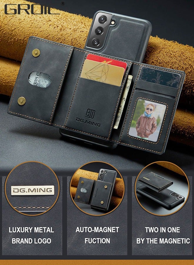 GROIC محفظة كلاتش 2 في 1 لهاتف Samsung Galaxy A54، حافظة جلدية رفيعة كلاسيكية مع محفظة مغناطيسية قابلة للفصل ثلاثية الطي، حافظة جلدية لهاتف Galaxy A54 مقاس 6.4 بوصة مع جيب لحامل البطاقات حافظة رفيعة - Image 3