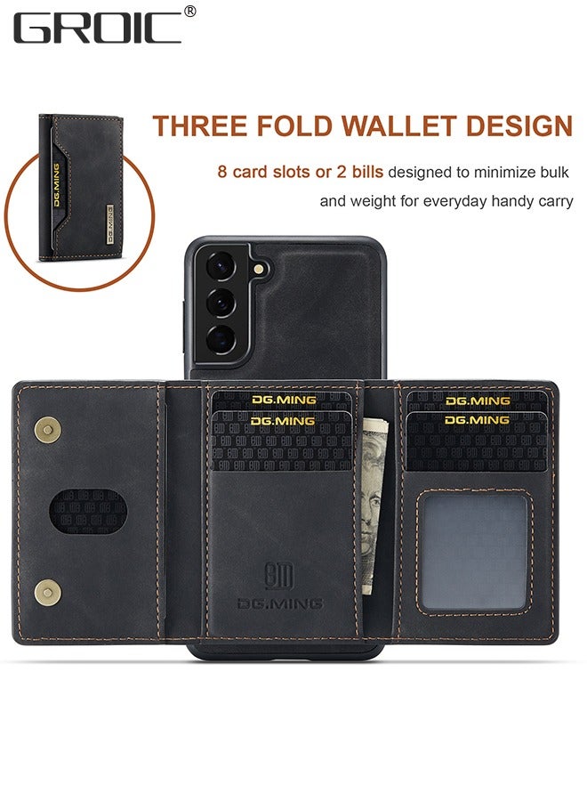 GROIC محفظة كلاتش 2 في 1 لهاتف Samsung Galaxy A54، حافظة جلدية رفيعة كلاسيكية مع محفظة مغناطيسية قابلة للفصل ثلاثية الطي، حافظة جلدية لهاتف Galaxy A54 مقاس 6.4 بوصة مع جيب لحامل البطاقات حافظة رفيعة - Image 4