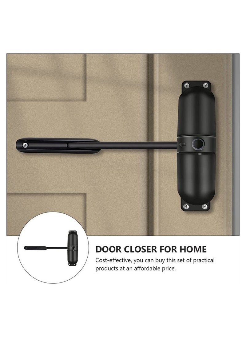 Generic - Safety Spring Door Closers, Adjustable Closing Door Hinge, Automatic Quiet Gate Closer Easy to Install, Automatic Stopper Fire Rated, to Convert Hinged Doors to Self Closing Doors (Black) - Image 1