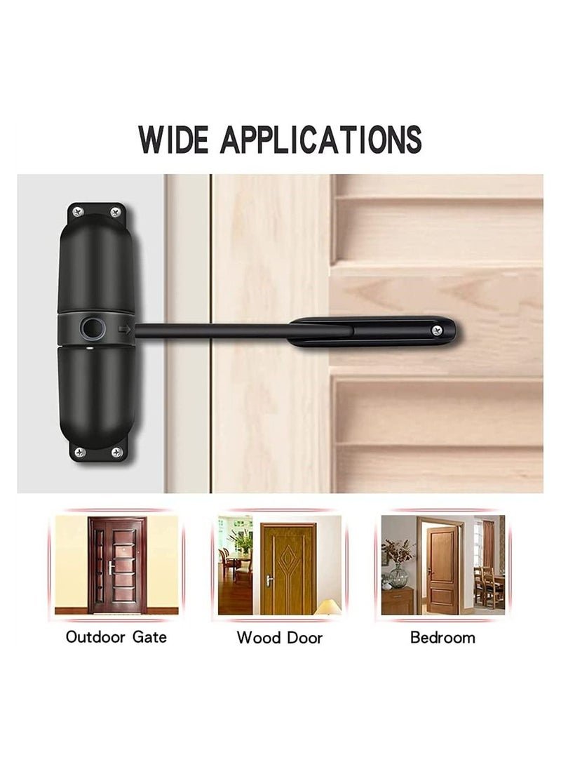 Generic - Safety Spring Door Closers, Adjustable Closing Door Hinge, Automatic Quiet Gate Closer Easy to Install, Automatic Stopper Fire Rated, to Convert Hinged Doors to Self Closing Doors (Black) - Image 1