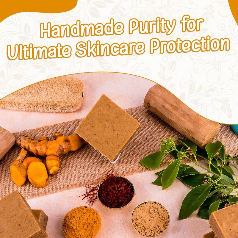 Naturalis Chandan Soap  Handmade ColdPressed Soap with Organic Haldi  Kesar  Luxury Soap for Deep Cleansing Hydration Skin Soothing and Radiant Glow 100g - Image 5