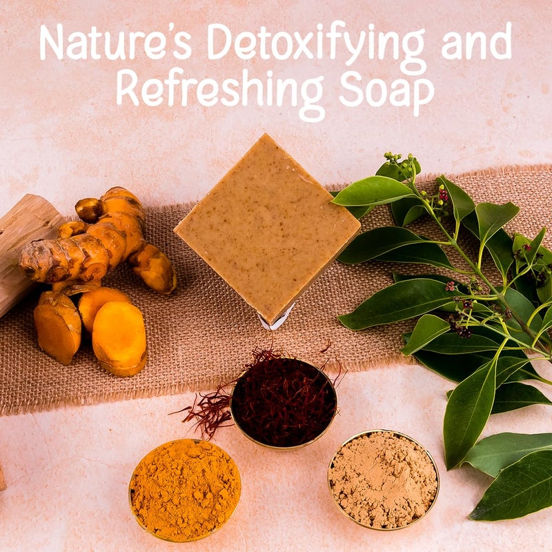 Naturalis Chandan Soap  Handmade ColdPressed Soap with Organic Haldi  Kesar  Luxury Soap for Deep Cleansing Hydration Skin Soothing and Radiant Glow 100g - Image 4
