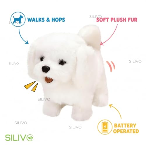 MOONTOY Interactive Walking Hopping Puppy Toy with Sounds | Jumping Dog with Wiggling Ears, Twitching Nose & Mouth | Educational Plush Pet Toy for Babies & Kids (Multi Color) - Image 2